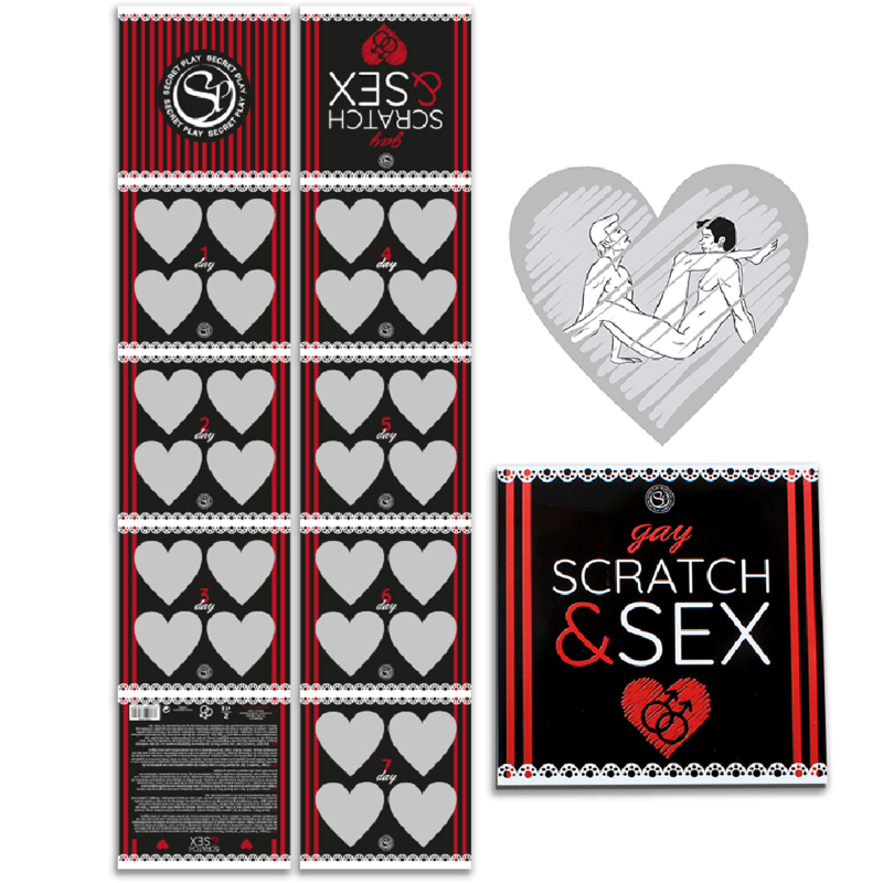 Detalhes do Secret Play Jogo de Casais Scratch & Sex | Versão Gay Multilíngue.