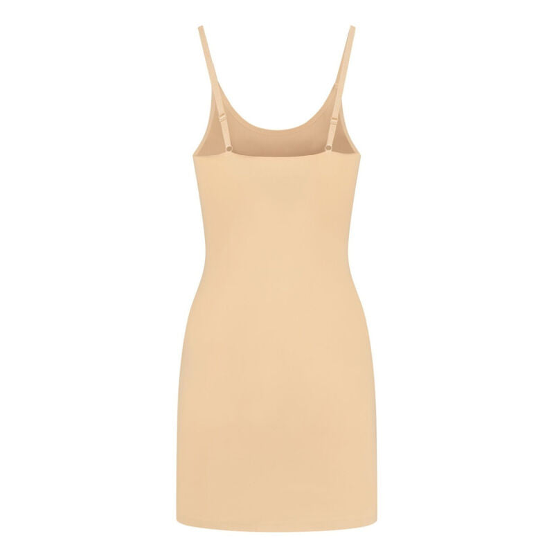 Vestido invisível BYE-BRA em bege com controlo de luz, ideal para usar sob roupa justa