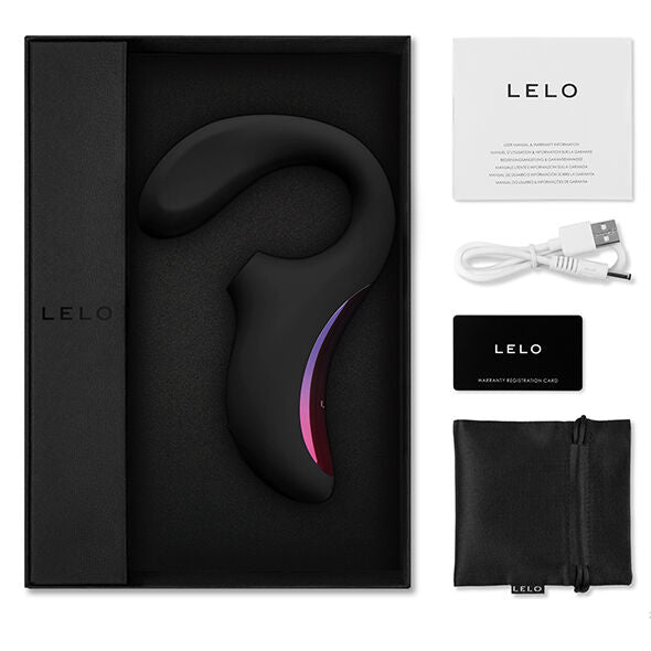 Lelo Enigma Massageador de Dupla Ação Preto para estimulação clitoriana sônica e ponto G.