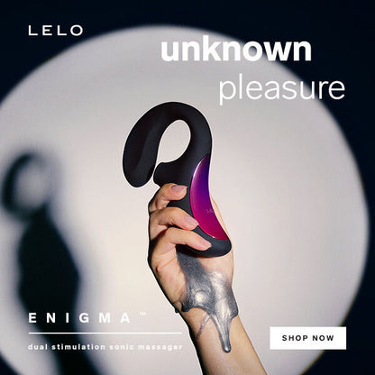 Lelo Enigma Massageador de Dupla Ação Preto para estimulação clitoriana sônica e ponto G.