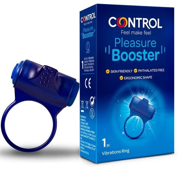 Anel Vibrador CONTROL para reforço de prazer, mostrando o design estimulante e a vibração.