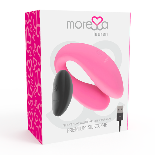 Vibrador de Casal MORESSA Lauren com Controle Remoto, para prazer duplo e estimulação simultânea.