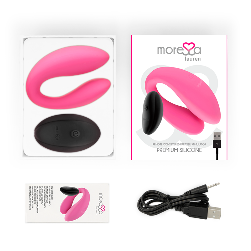 Vibrador de Casal MORESSA Lauren com Controle Remoto, para prazer duplo e estimulação simultânea.