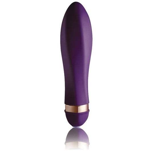 Close-up do Vibrador ROCKS-OFF Twister com 10 Modos de Vibração, mostrando seu design ergonómico e material de silicone aveludado.
