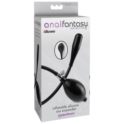 Close-up do ANAL FANTASY Plug Anal Inflável Vibratório, destacando seu design cônico, material de silicone e características infláveis.