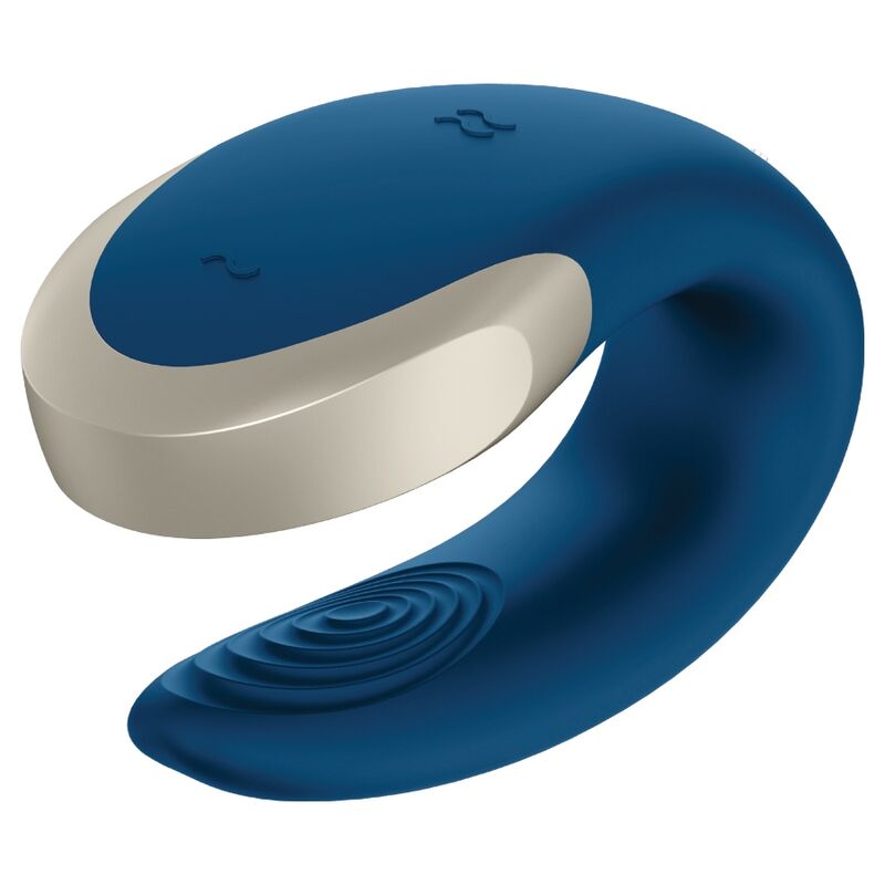 Satisfyer Vibrador Double Love Luxury para Casais com App & Controle Remoto, cor azul.