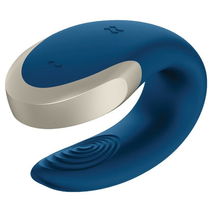 Satisfyer Vibrador Double Love Luxury para Casais com App & Controle Remoto, cor azul.