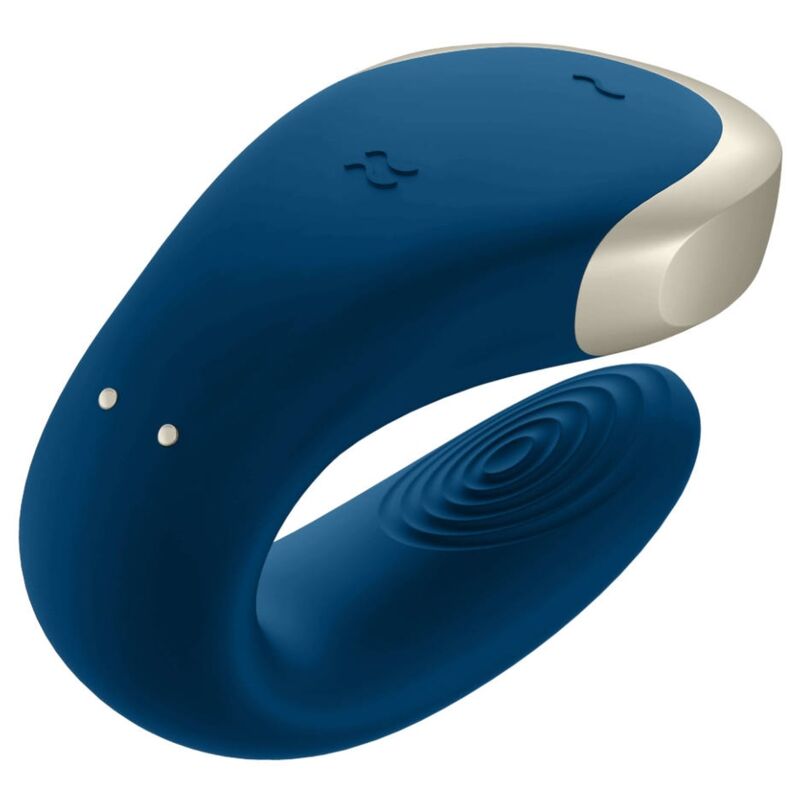 Satisfyer Vibrador Double Love Luxury para Casais com App & Controle Remoto, cor azul.