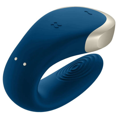 Satisfyer Vibrador Double Love Luxury para Casais com App & Controle Remoto, cor azul.