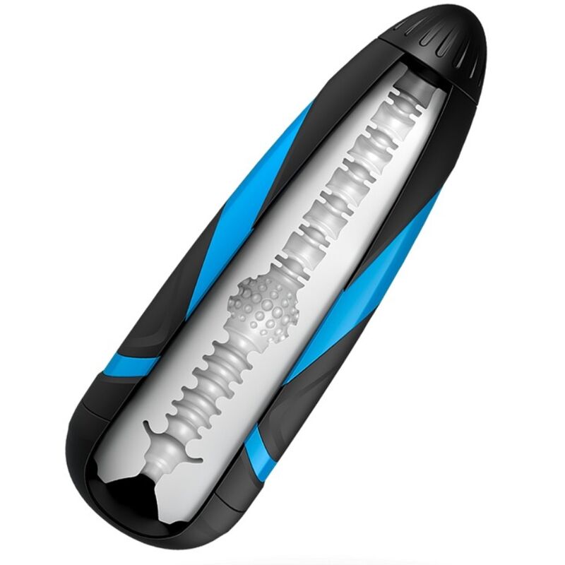 Imagem detalhada da Satisfyer Men Sleeve Tri Delícias, mostrando suas três texturas internas para estimulação masculina.