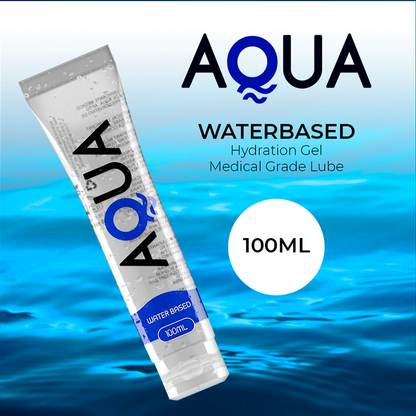 AQUA QUALITY Lubrificante À Base de Água 100ml, embalagem transparente.
