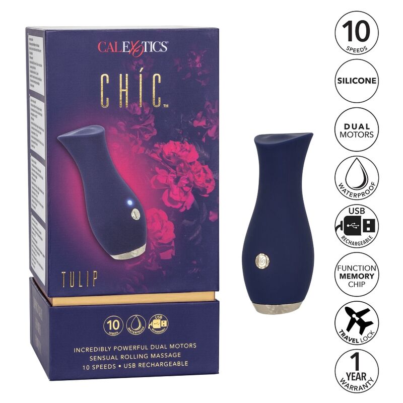 Massageador Corporal Chíc Tulip à Prova de Água com 10 Modos
