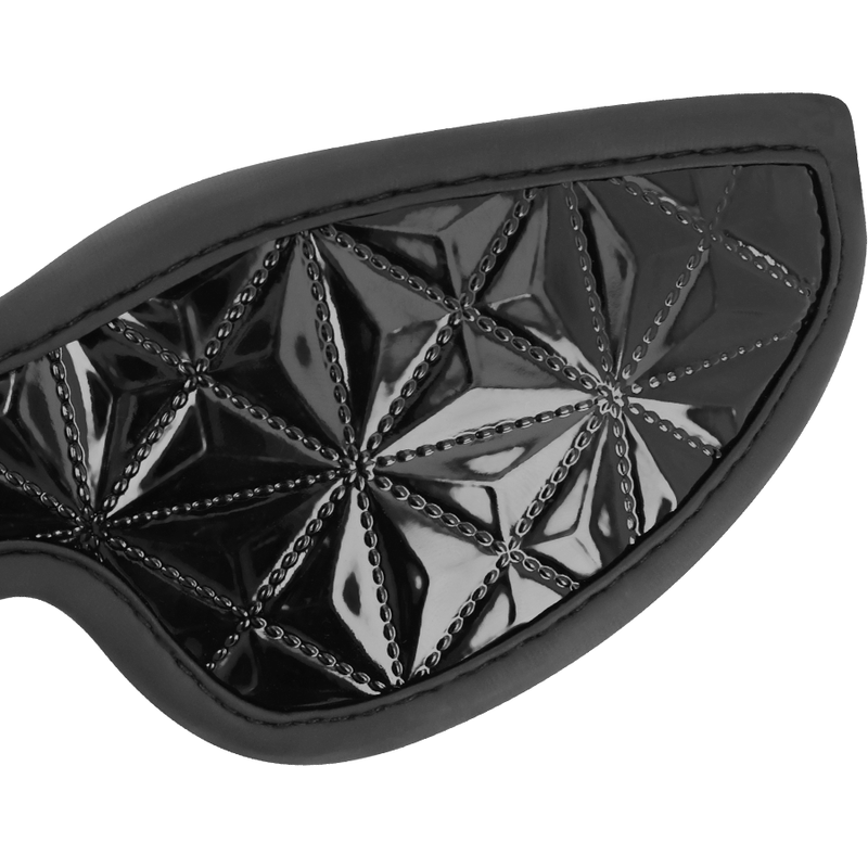 Máscara Cega BEGME Black Edition Premium em couro vegano elástico para BDSM