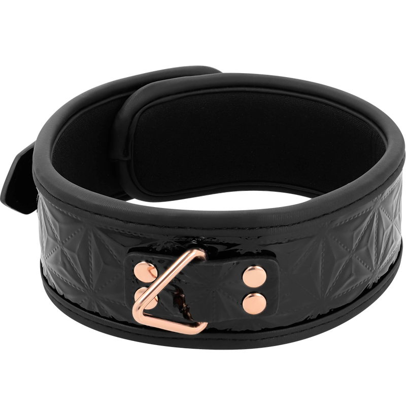 Colar BDSM de Couro Vegan BEGME Black Edition Premium com corrente de metal