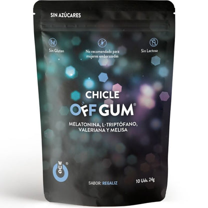 WUG GUM OFF GUM suplemento para dormir com valeriana e melatonina em embalagem de 10 unidades