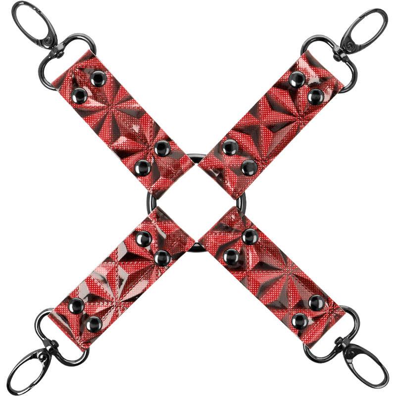 Gravata BDSM de Pescoço BEGME Red Edition em couro vegano para bondage.