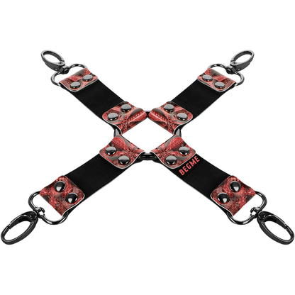 Gravata BDSM de Pescoço BEGME Red Edition em couro vegano para bondage.