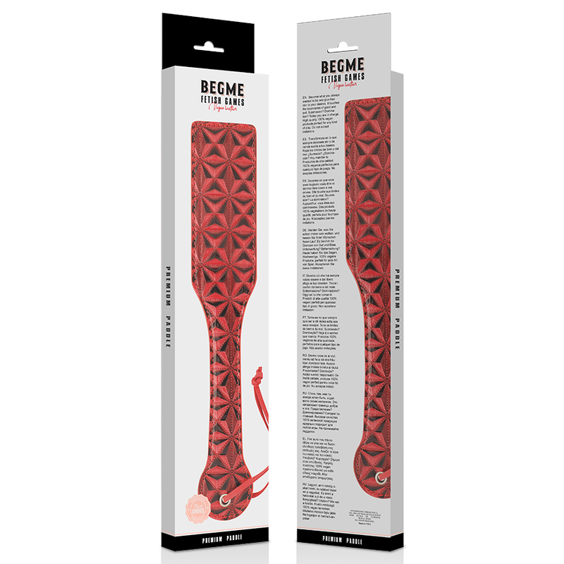 Imagem da Palmatória BEGME de Couro Vegano Red Edition para BDSM