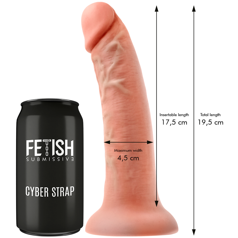Cyberstrap Arnês com Dildo Realista e Controle Remoto Watchme, mostrando detalhes de design e material.