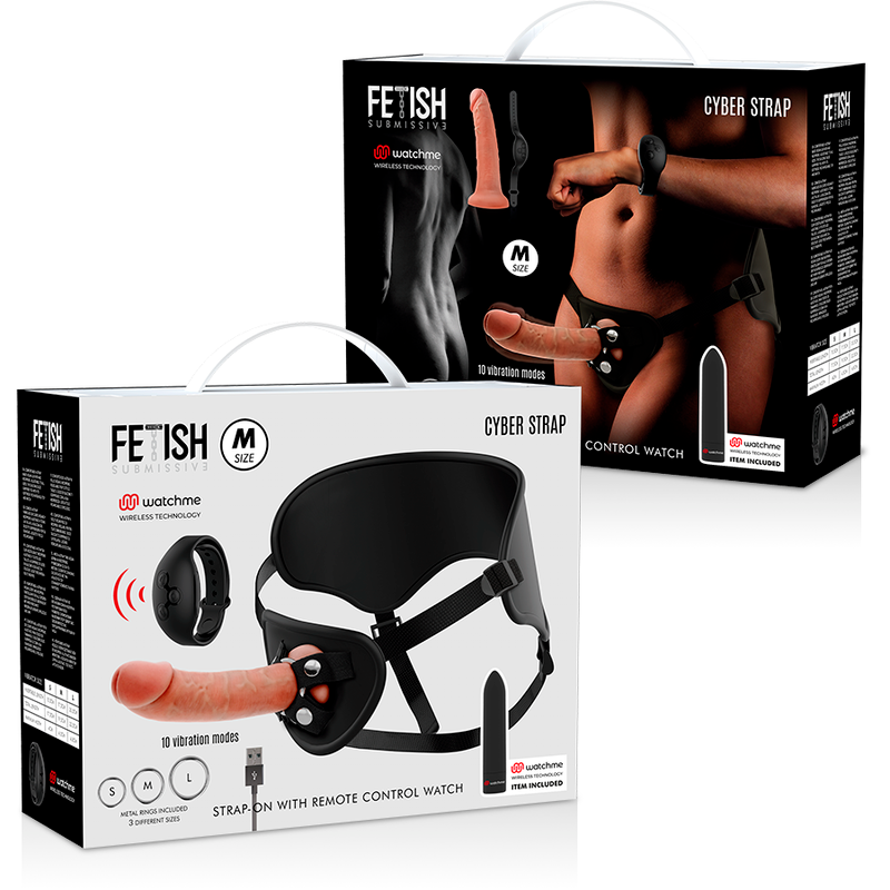 Cyberstrap Arnês com Dildo Realista e Vibrador Remoto WATCHME em detalhe