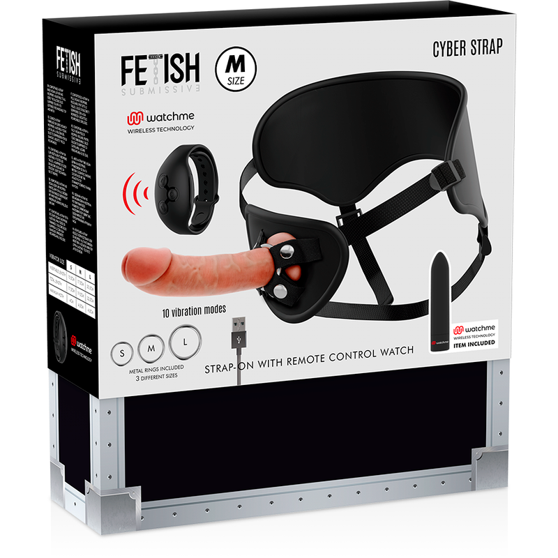 Cyberstrap Arnês com Dildo Realista e Vibrador Remoto WATCHME em detalhe