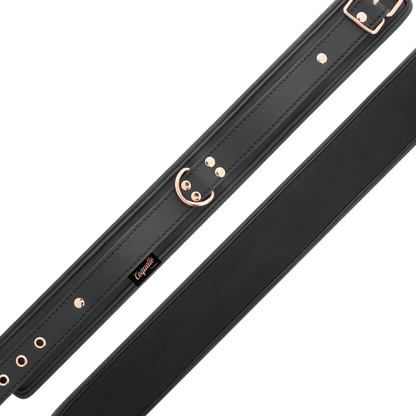 Colar COQUETTE CHIC DESIRE FANTASY de couro vegano com ala e forro de neoprene para jogos BDSM
