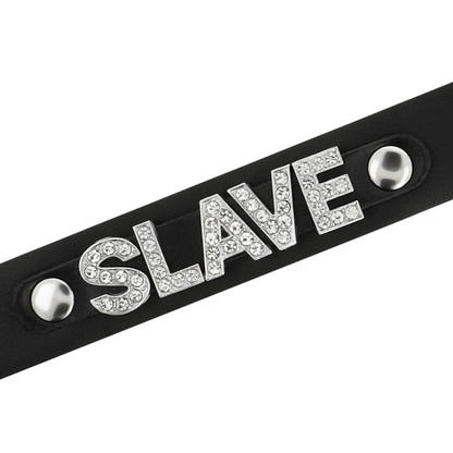 COQUETTE CHIC DESIRE Gargantilha Coleira Couro Vegano Ajustável, ideal para BDSM e lingerie.