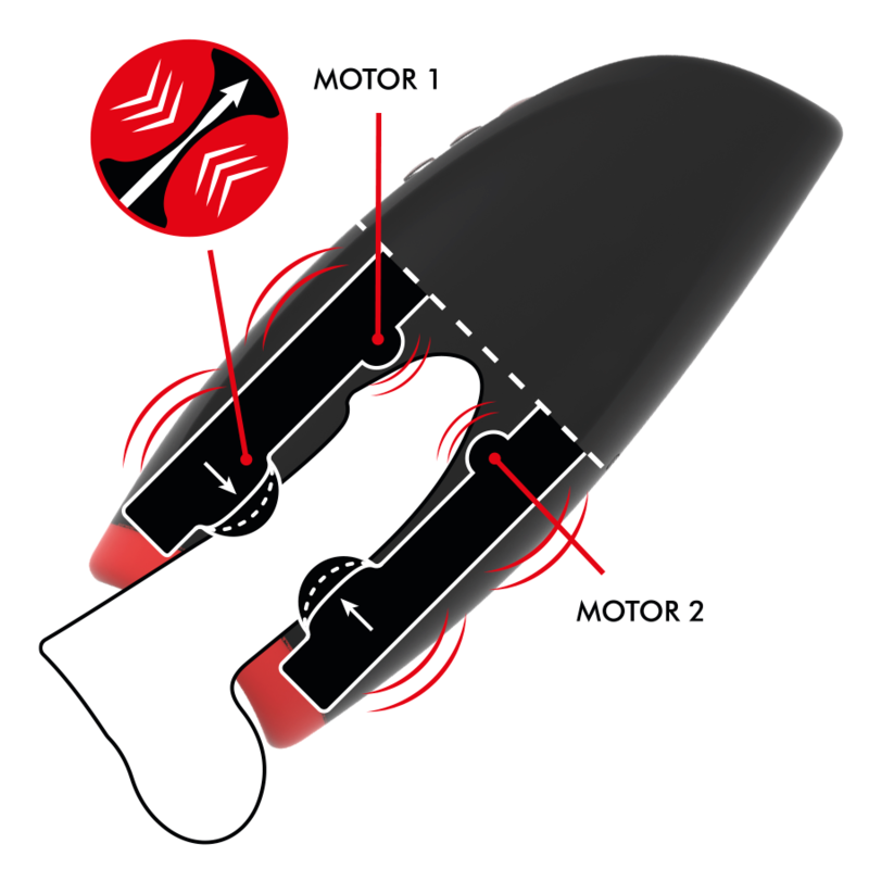 Close-up do masturbador masculino JAMYJOB Novax com vibração e compressão, mostrando seu design elegante e textura realista.