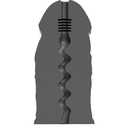 Close-up do Masturbador ALL BLACK E-Boy com textura interior em zig-zag