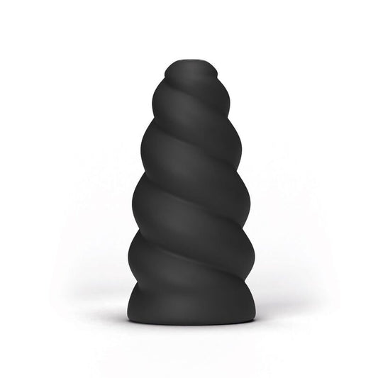 ALL BLACK Masturbador Flick com textura espiral, detalhando seu design elegante e material.