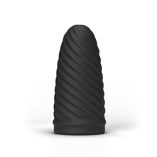 ALL BLACK Masturbador Loop Modelo 1 com design em espiral e textura interna