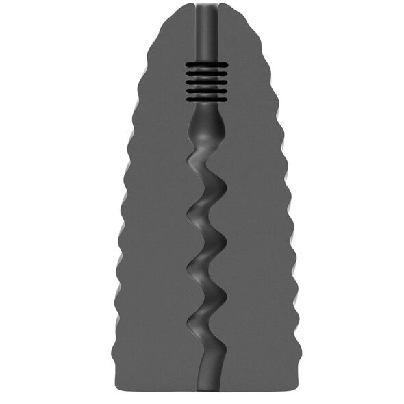 ALL BLACK Masturbador Loop Modelo 1 com design em espiral e textura interna