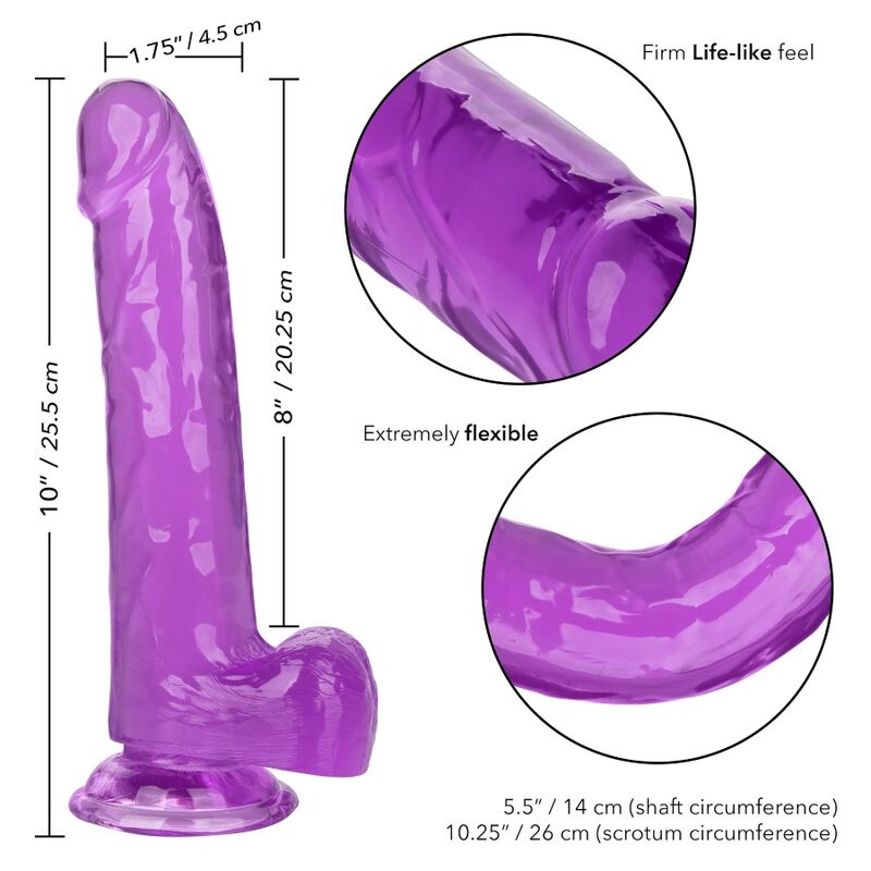 Dildo Queen Realista Roxo com Ventosa 20.3 cm
