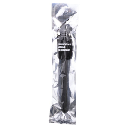 ALL BLACK Ducha Anal Dobrável Silicone 27cm para higiene íntima.