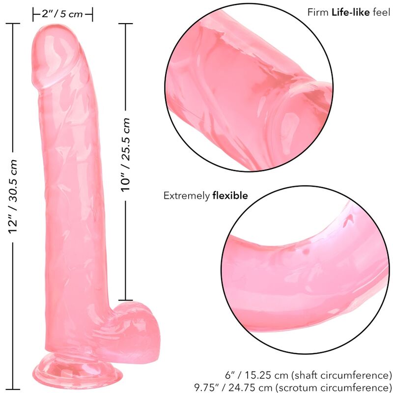 Dildo Realista Size Queen Rosa com Ventosa e 25.5 cm