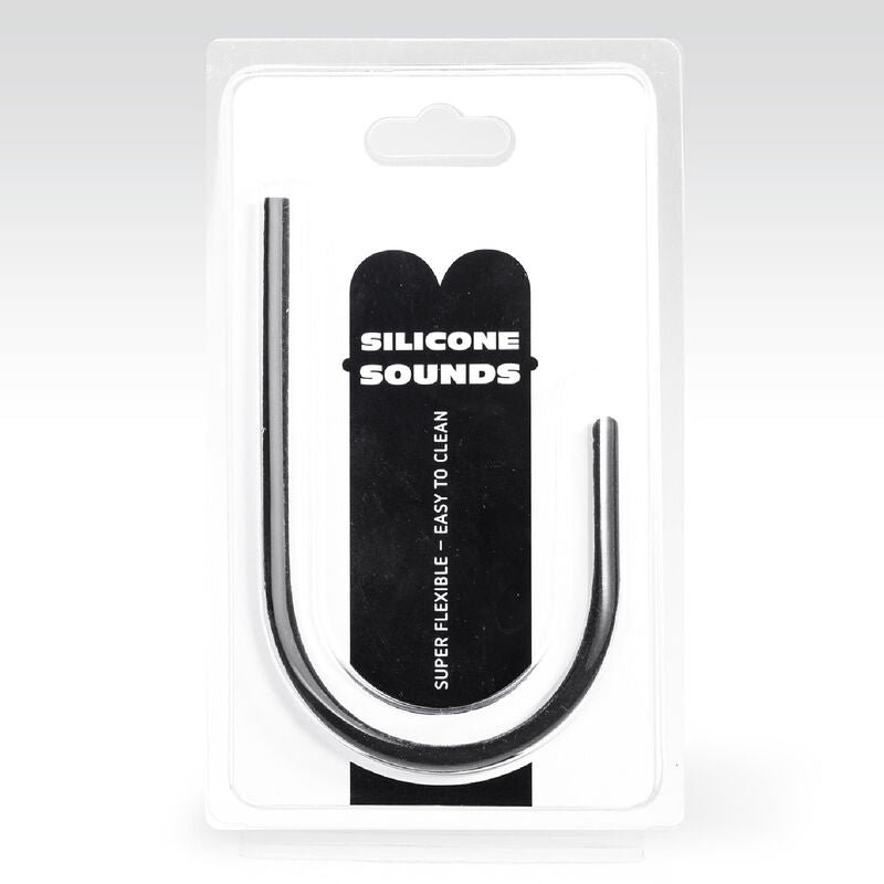Sonda uretral ALL BLACK de silicone flexível de 8mm, para exploração e prazer íntimo.