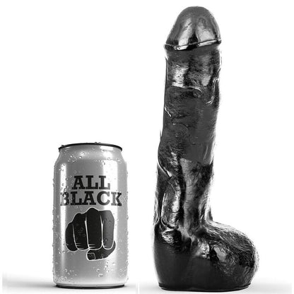 ALL BLACK Dildo Realista Anal 20cm com textura ondulada, ideal para prazer anal.