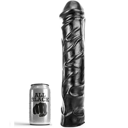 All Black Dildo Gigante Soft Fisting 32cm realista, mostrando sua textura e tamanho para prazer anal extremo.