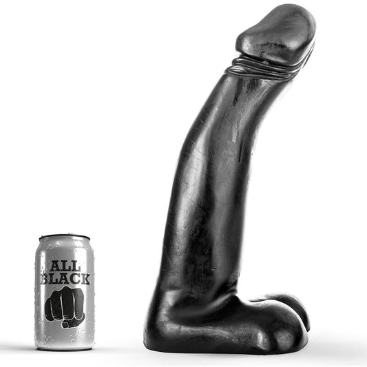 Close-up do Dildo Fisting ALL BLACK Preto Realístico 29 CM, mostrando textura e design para prazer anal.