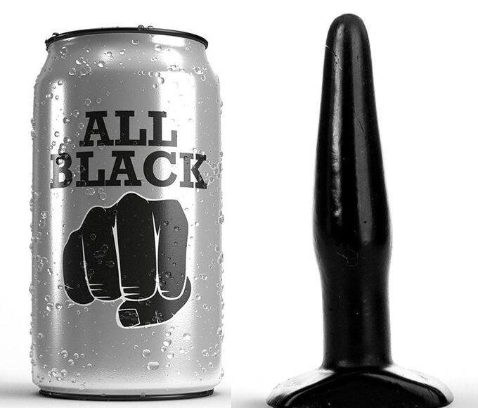 ALL BLACK Plug Anal Clássico Preto 11 CM para prazer e exploração anal.