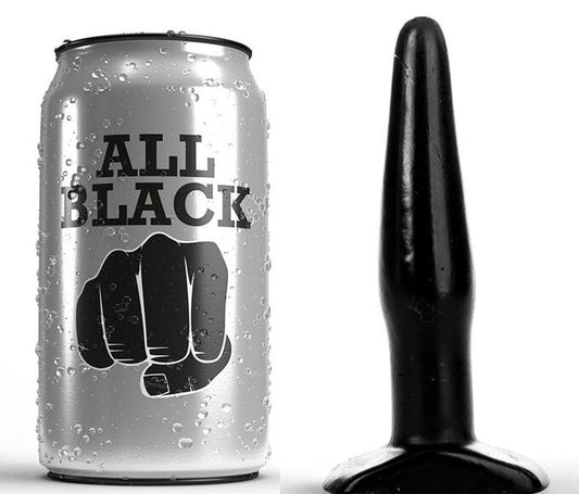 ALL BLACK Plug Anal Clássico Preto 11 CM para prazer e exploração anal.