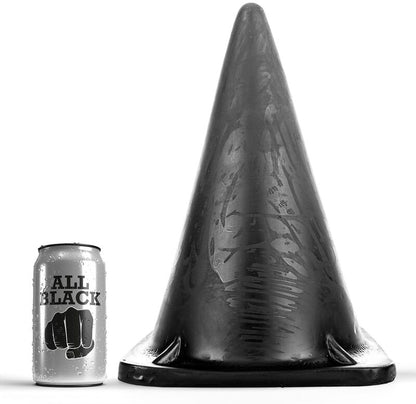Imagem do ALL BLACK Plugue Anal Triangular XXL 30 CM, destacando o seu design e tamanho.