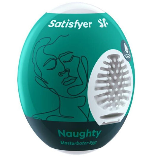 Satisfyer Ovo Masturbador Naughty Hydro-Active, mostrando o material flexível e a textura.