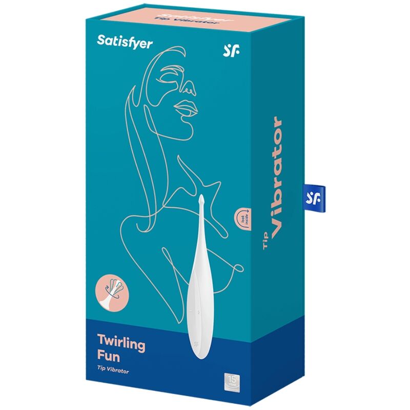 Satisfyer Vibrador Twirling Fun Tip Branco com vibrações circulantes para estimulação clitoriana.