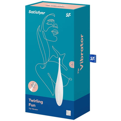 Satisfyer Vibrador Twirling Fun Tip Branco com vibrações circulantes para estimulação clitoriana.
