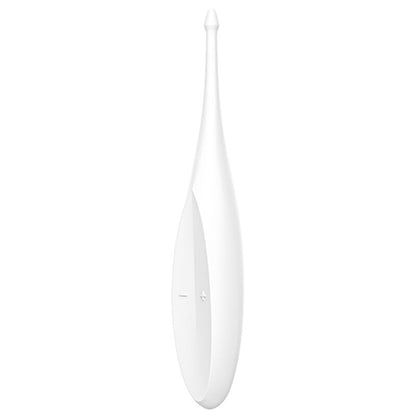 Satisfyer Vibrador Twirling Fun Tip Branco com vibrações circulantes para estimulação clitoriana.