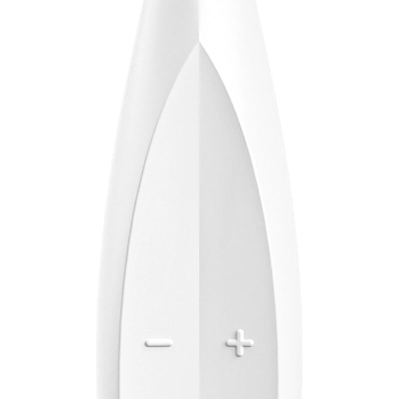 Satisfyer Vibrador Twirling Fun Tip Branco com vibrações circulantes para estimulação clitoriana.