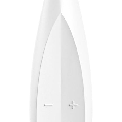 Satisfyer Vibrador Twirling Fun Tip Branco com vibrações circulantes para estimulação clitoriana.