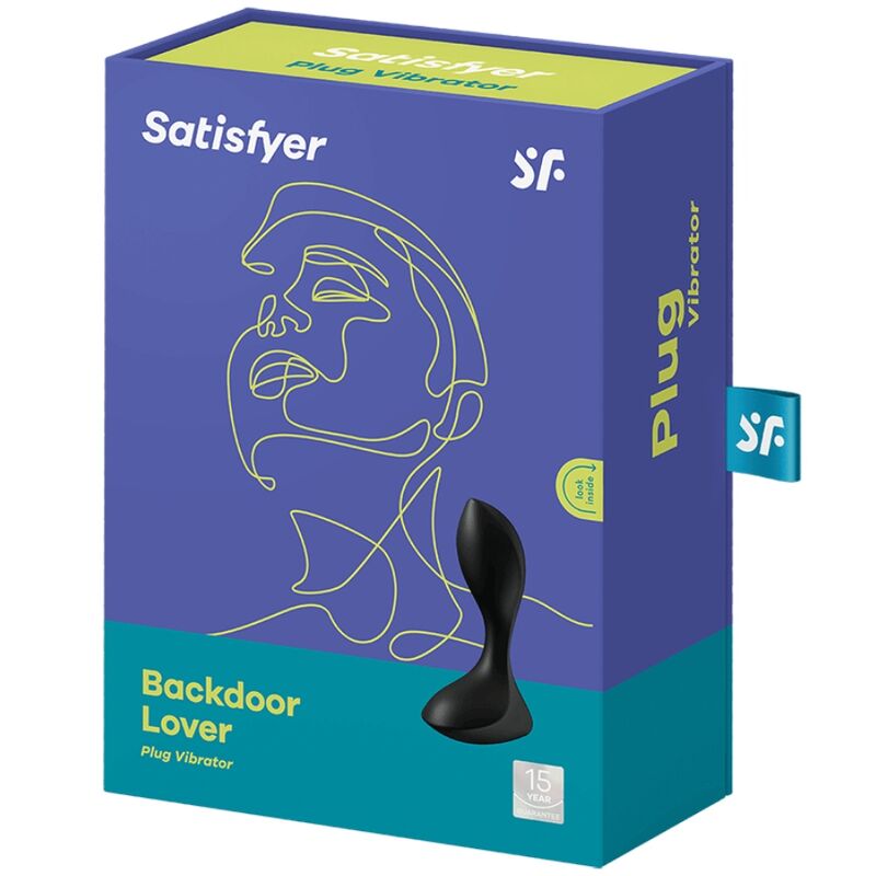 Plug Vibratório Anal Satisfyer Backdoor Lover Preto de silicone com 12 programas