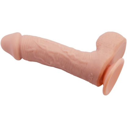 Close-up do Dildo BAILE Pele Realista Johnson 22cm, mostrando sua textura detalhada e ventosa.